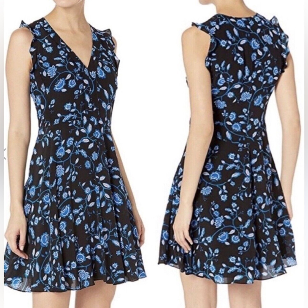Rebecca Taylor Floral Silk Mini Dress - Black and Blue
Caja 3